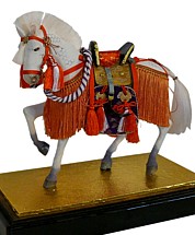 White Horse, Japanese vintage figurine of a Shinto Diety