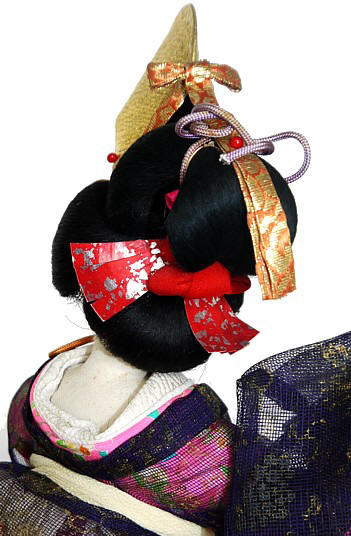 japanese antique doll: hair style details