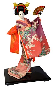 japanese doll of a lady with folding fan in her fan, The Black Samurai Online Store