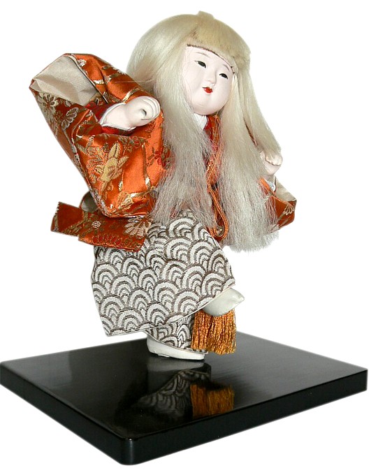 japaese kabuki doll White Lion in stage costume 