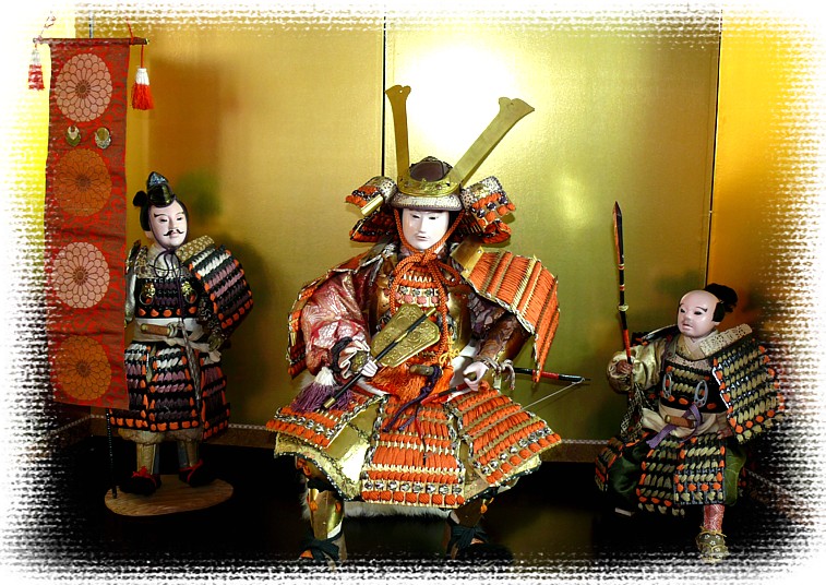 japanese antique samurai warrior dolls, 1920's