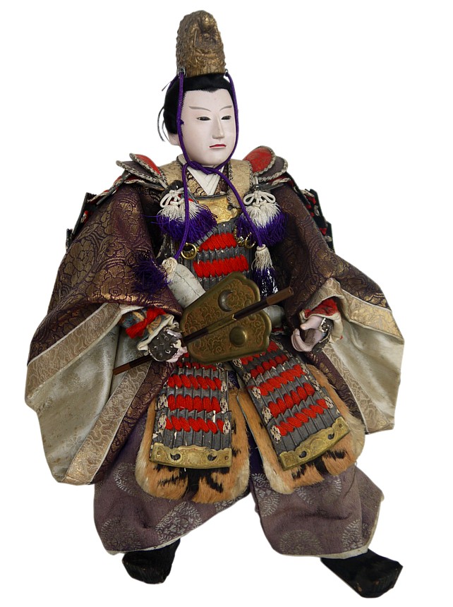 samurai warrior lord, Japanese antique doll, 1920's