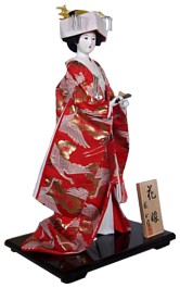 japanese bride doll dressed in wedding kimono, 1960's