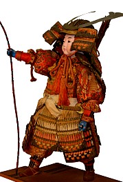 japanese antique samurai  doll with bow, arrows and sword , The Black Samurai Online Store