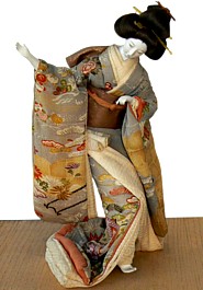 japanese doll of a young lady dancing, 1910's, end of Meiji era