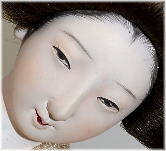 japanese antique doll of a dancing lady, end of Meiji era