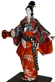 japanese antique doll of a geisha dancing, 1950's