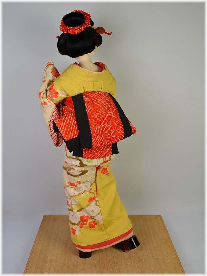 japanese traditional silk faced doll, antique