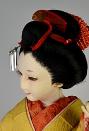 japanese antique silk face doll 