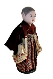 japanese ichimatsu doll of a little boy in formal attire, 1930's