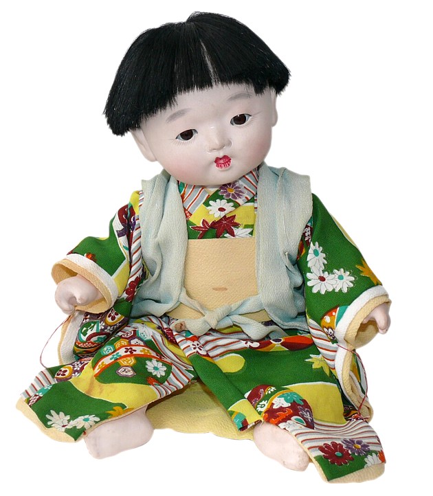 japanese antique doll of a baby boy, 1930's 