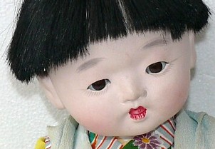 japanese antique doll of a baby boy, 1930's 
