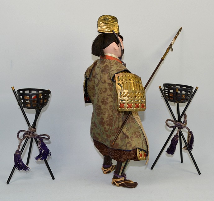 japanese antique doll of a Samurai warrior, Meiji era