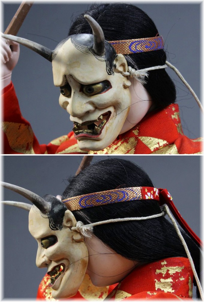 Japanese unique doll  of a Noh Theatre Character Dojo-ji