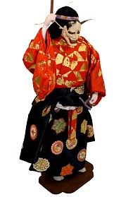 japanese antique doll with Noh theatre mask, 1950's