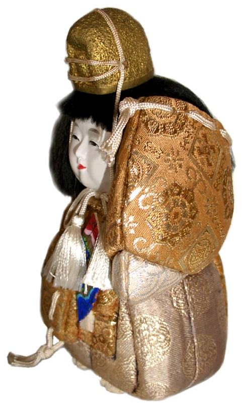 japanese antique kimekomi  doll of a boy dancer