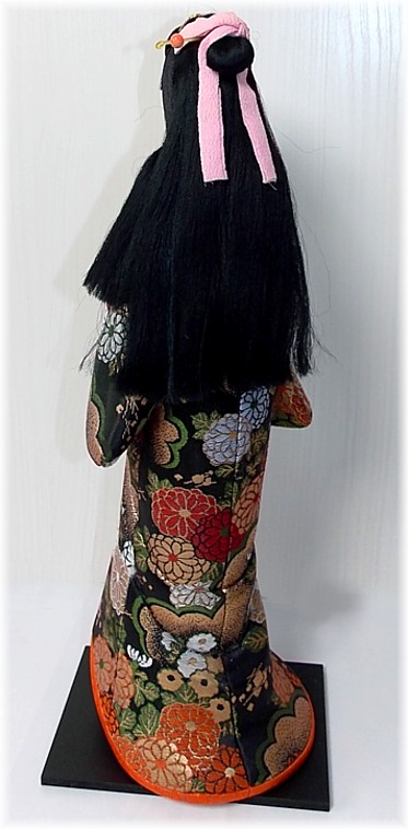 japanese traditional  kimekomi doll of a long hair beauty