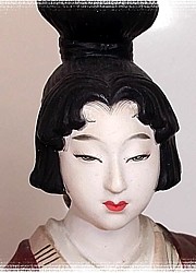 Japanese noble lady, antique Hakata figurine, 1930's