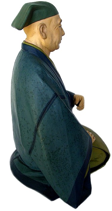 Senno Rikyu, Japanese master of tea Ceremony, clay figurine