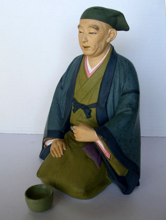 japanese hakata clay figurine of Tea Ceremony master