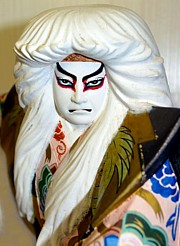Japanese Kabuki Theater White Lion Character, Hakata clay doll