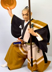 Samurai Warrior, Japanese Hakata clay doll, 1950's