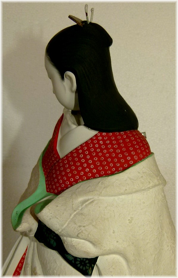 japanese clay doll of a Long Hair Beauty, 1930's