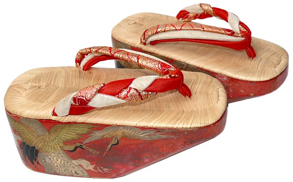 japanese maiko traditional wooden sandals, 1930's