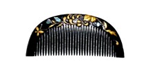 japanese vintage hair accessory: black lacquered  comb
