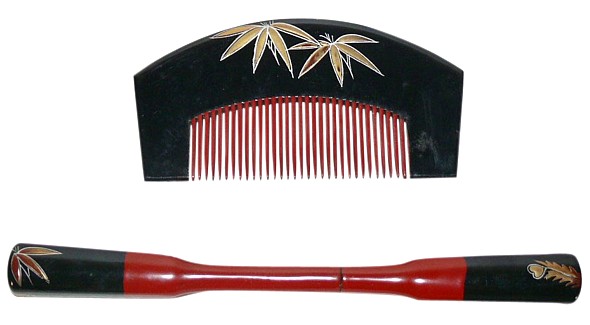 japanese traditional hair adornment set of comb and hair-pin