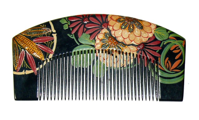 japanese antique wooden hair comb kushi