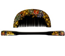 japanese traditional hair adornmet set of comb and pull-apart hair pin, 1950's