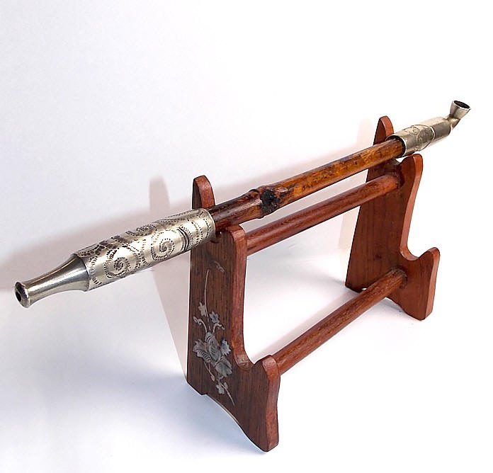 japanese antique tobacco pipe and self-defense weapon KENKA KISERU, Meiji era