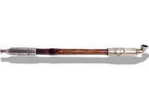 japanese antique silver smoking pipe and self-defense weapon kenka kiseru