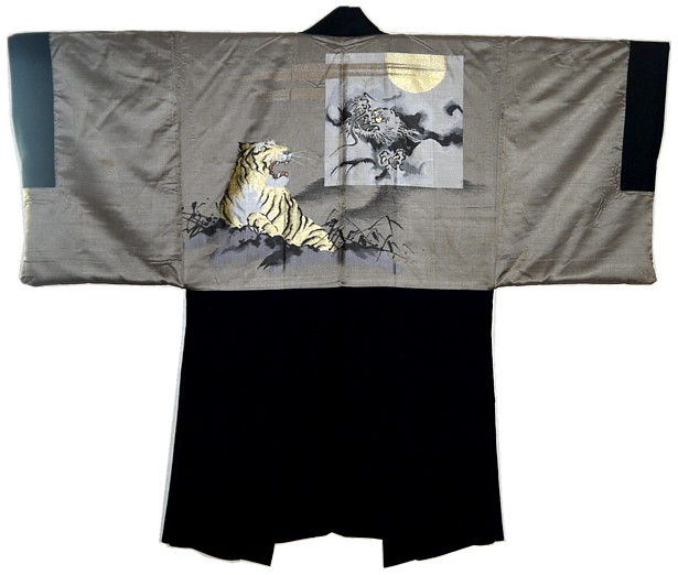 japanese man's silk kimono jacket, 1930's