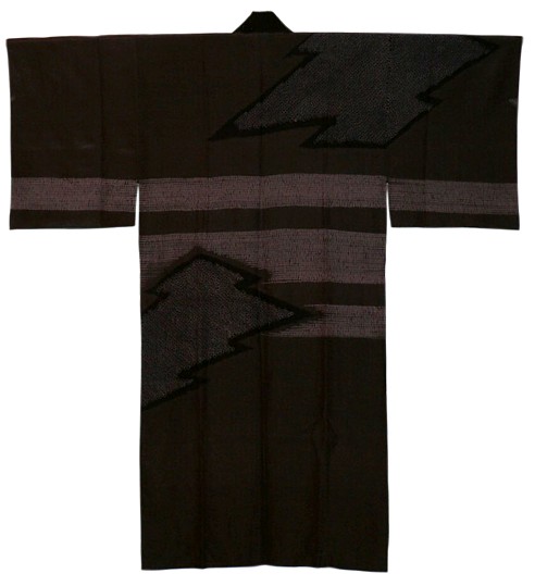 japanese antique man's silk kimono, 1920's