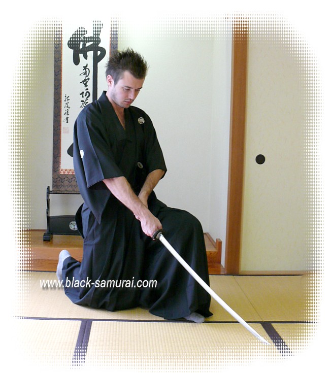 japanese clothes for martial arts: black kimono kimono, hakama and obi sash belt