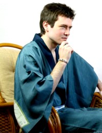 japanese man's silk traditional  kimono, vintage