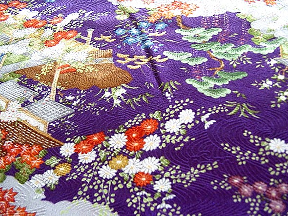japanese traditional kimono. detail of fabric pattern