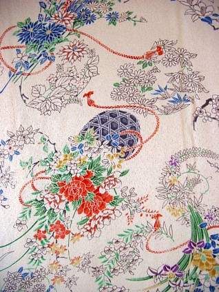 japanese kimono detail of fabric design