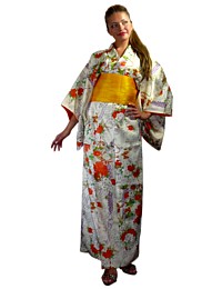 japanese woman's silk vintage kimono