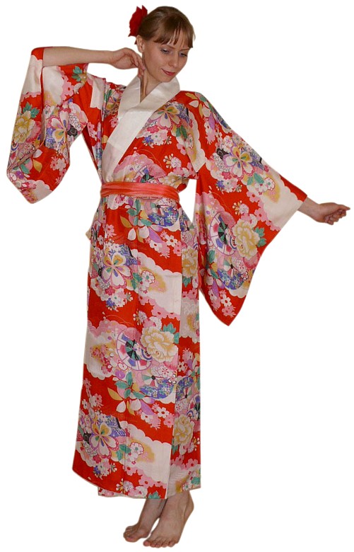 japanese traditional silk kimono, 1930's