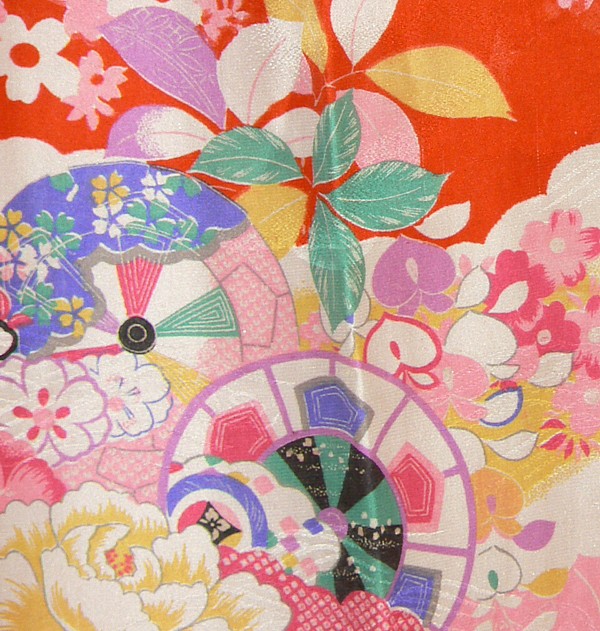 japanese traditioanl kimono silk fabric pattern