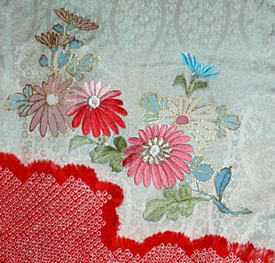 japanese kimono detail of embroidery