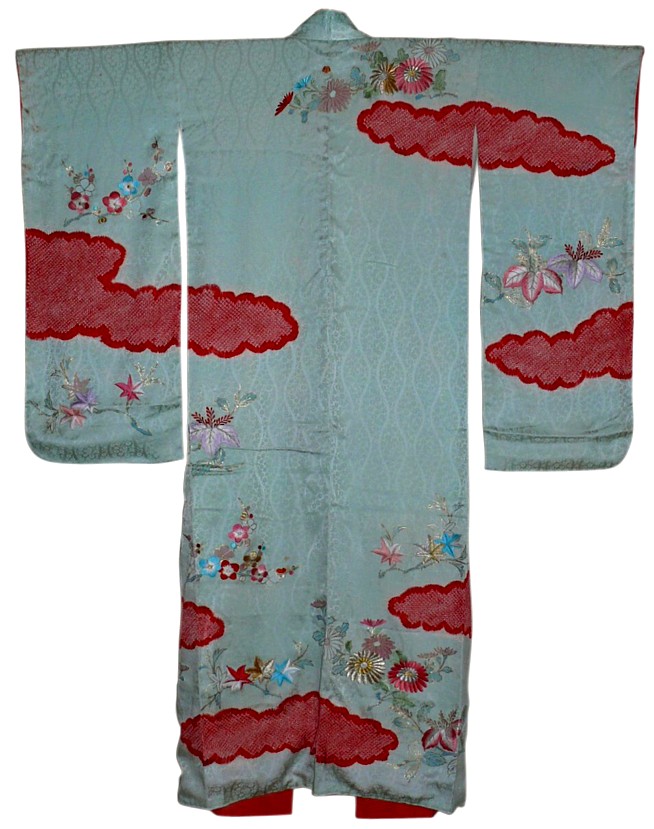 japanese blue silk kimono