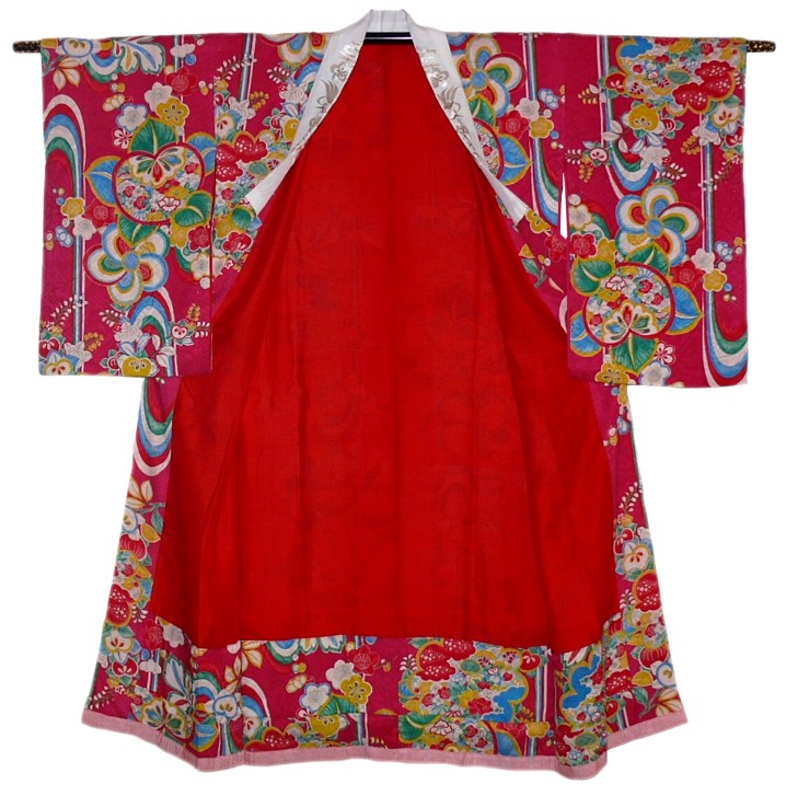 japanese antique silk kimono, 1920-30's