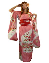 japanese woman silk kimono