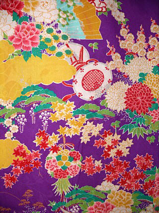 japanese silk kimono, fabric design
