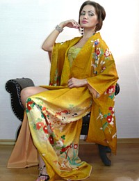 Japanese traditional woman's silk kimono, 1930's