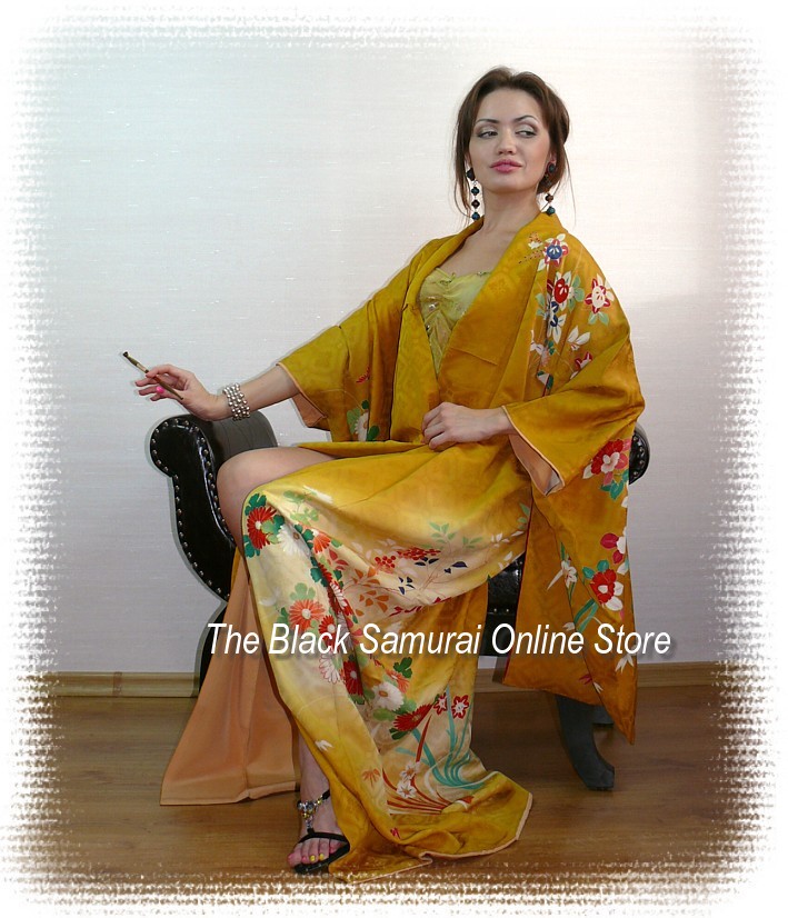 japanese silk hand-painted kimono